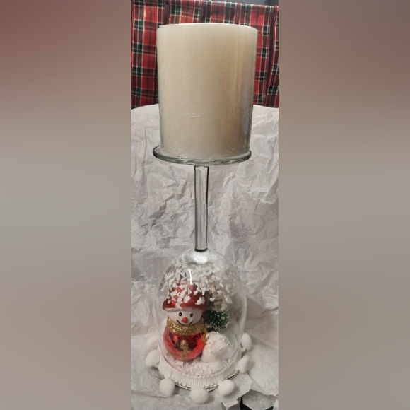 Other - Hand Crafted By Me ~Festive Snowman Candle Holder